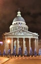 Pantheon in Paris, France at night